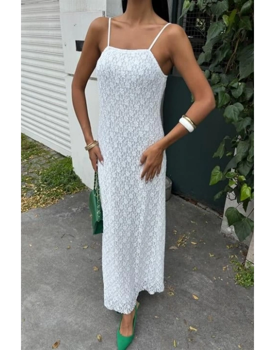 Askıları Ayarlanabilir Örme Dantel Elbise 2879