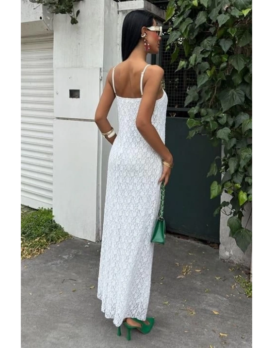 Askıları Ayarlanabilir Örme Dantel Elbise 2879