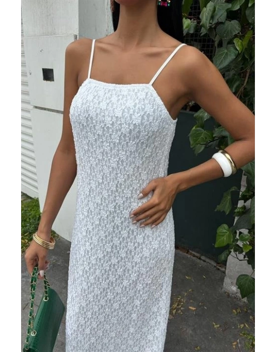 Askıları Ayarlanabilir Örme Dantel Elbise 2879