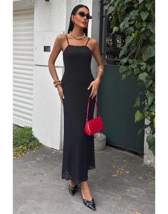 Askıları Ayarlanabilir Örme Dantel Elbise 2879