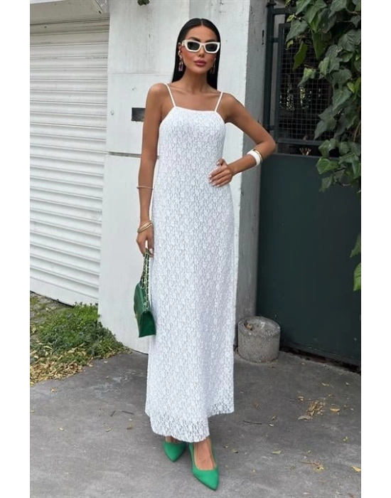 Askıları Ayarlanabilir Örme Dantel Elbise 2879