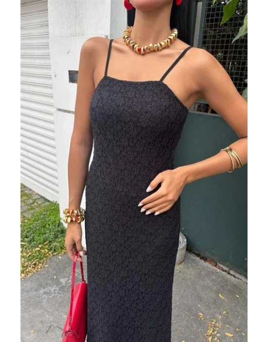 Askıları Ayarlanabilir Örme Dantel Elbise 2879