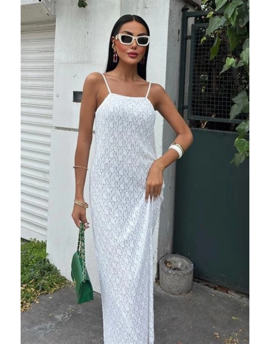 Askıları Ayarlanabilir Örme Dantel Elbise 2879