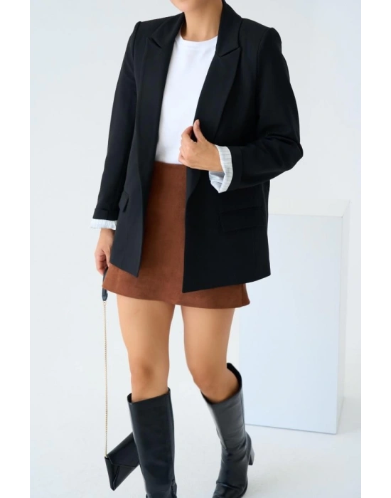 Astarı Çizgili Ceket  iyah