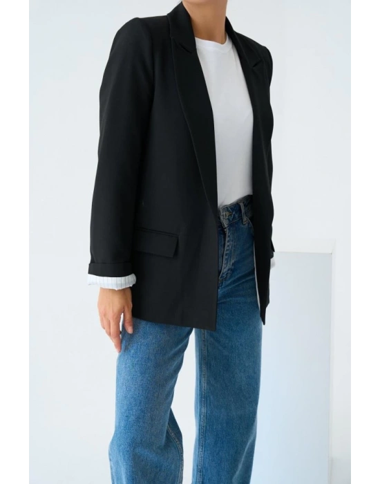 Astarı Çizgili Ceket  iyah