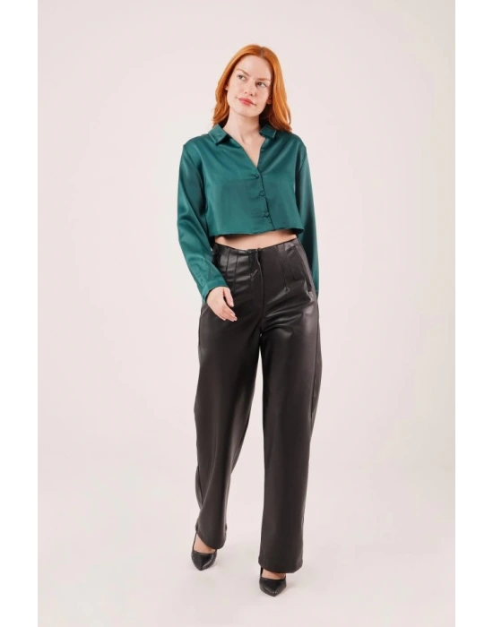 aten Crop odel Yeşil Gömlek