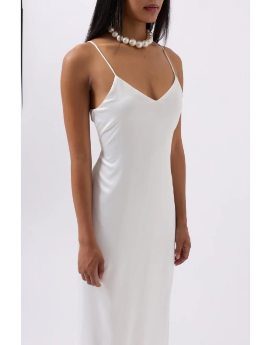 Saten İnce Asklı Elbise