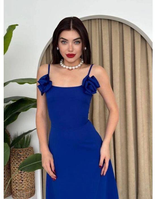 Matilda Gül İp Askılı Elbise