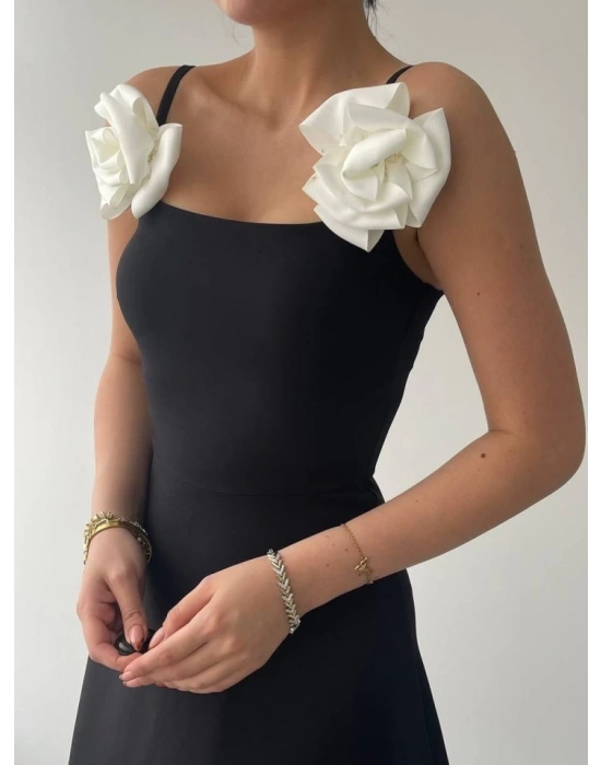 atilda Gül İp Askılı Elbise