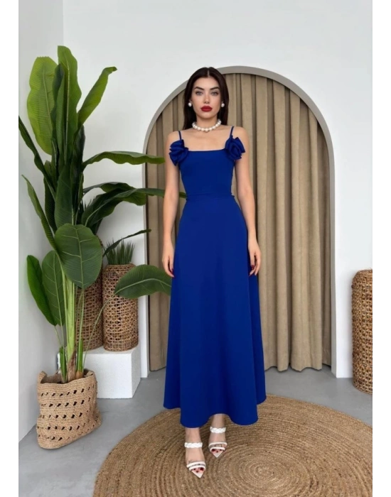 Matilda Gül İp Askılı Elbise