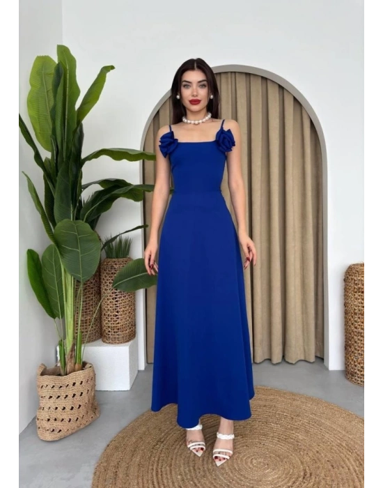 Matilda Gül İp Askılı Elbise