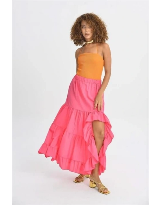 Audrey Fıfrlı Yırtmaç Detay Etek 4037