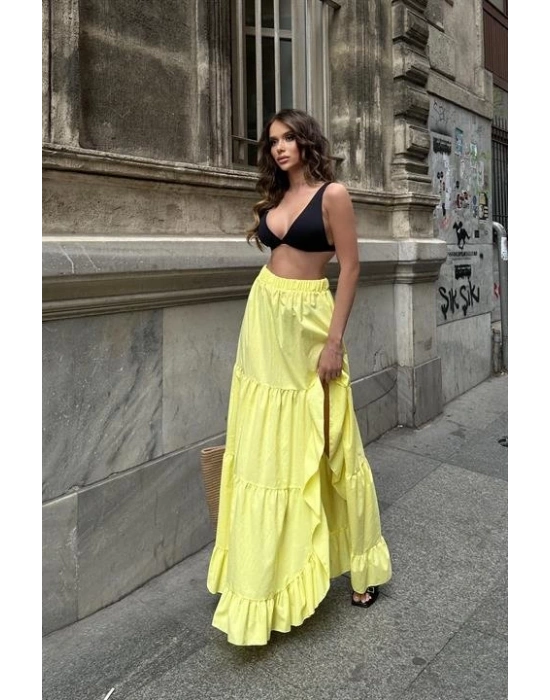 Audrey Fıfrlı Yırtmaç Detay Etek 4037