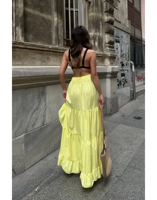 Audrey Fıfrlı Yırtmaç Detay Etek 4037