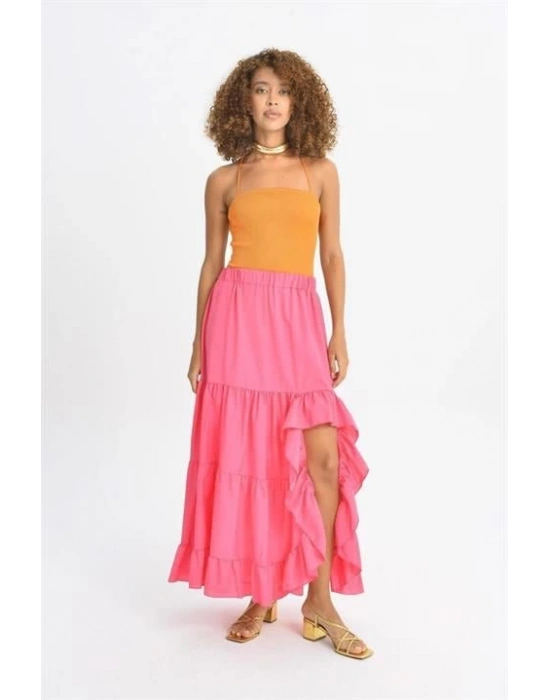 Audrey Fıfrlı Yırtmaç Detay Etek 4037