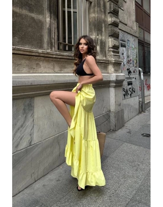 Audrey Fıfrlı Yırtmaç Detay Etek 4037