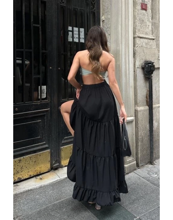 Audrey Fıfrlı Yırtmaç Detay Etek 4037