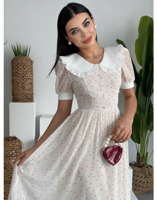 Aversa İnci Detay Şifon Elbise