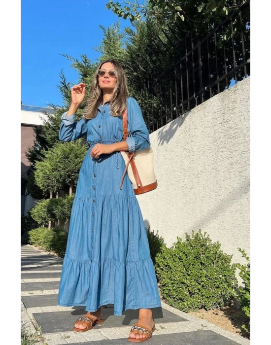 Mavi Gömlek Elbise