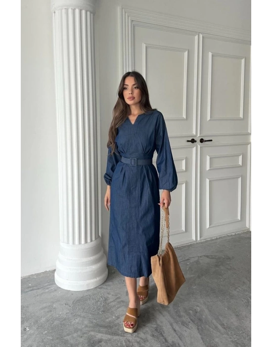 avi Tencel Uzun Kollu Elbise