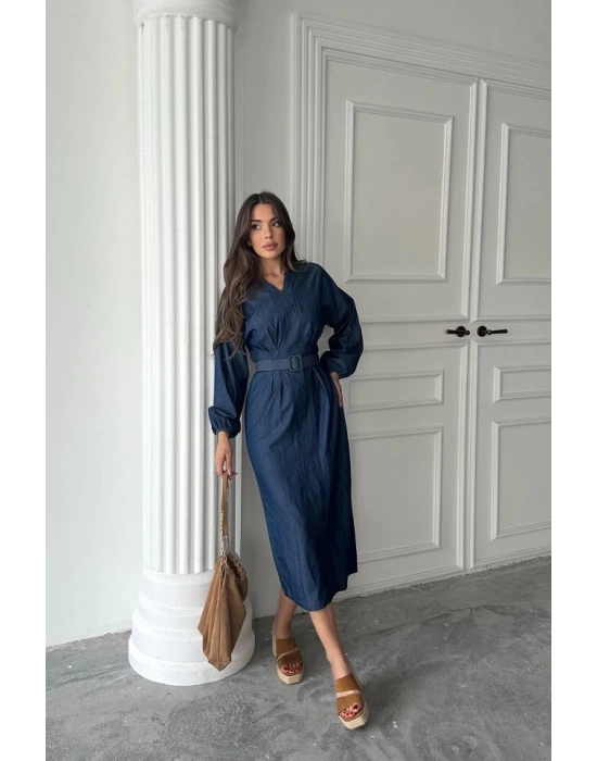 avi Tencel Uzun Kollu Elbise