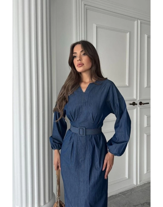 avi Tencel Uzun Kollu Elbise