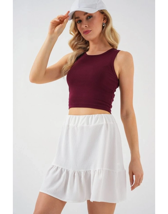 Ayrobin Mini Etek 8054  Beyaz