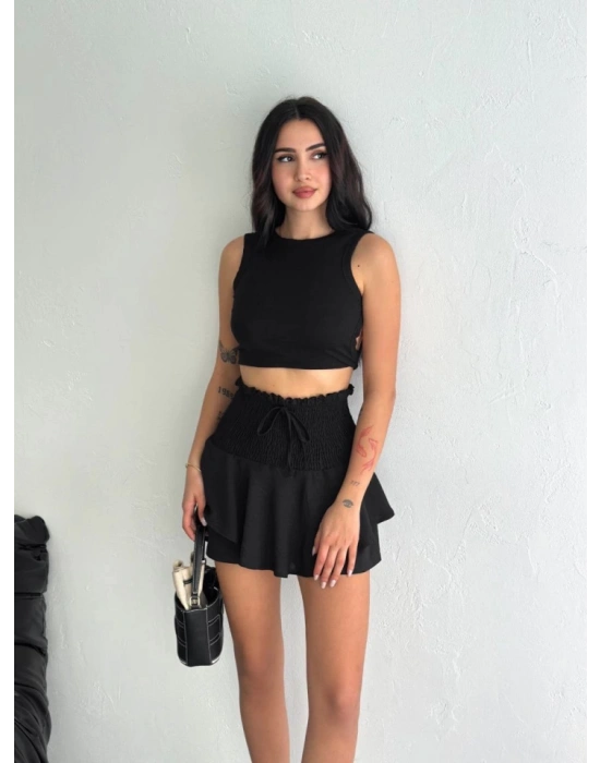 Ayrobin Şortlu Etek  iyah