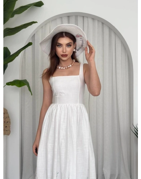 azi Çiçek Desenli Elbise