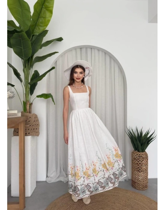 azi Çiçek Desenli Elbise