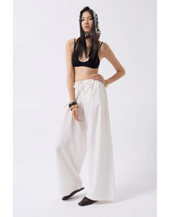 Bağcık Detay Pamuklu Pantolon