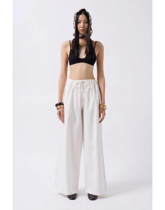 Bağcık Detay Pamuklu Pantolon