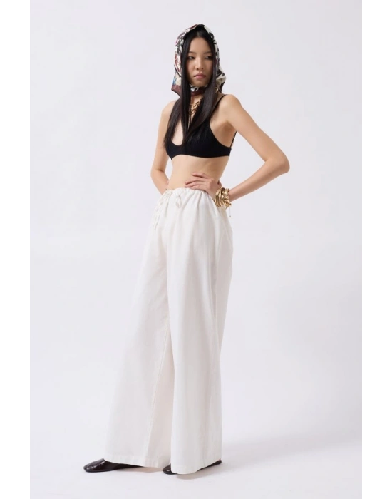 Bağcık Detay Pamuklu Pantolon