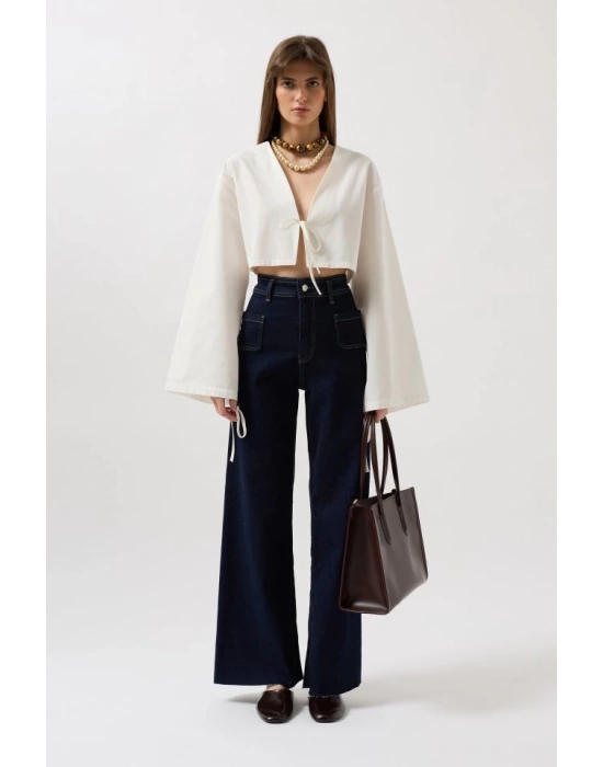 Bağlama Detay Uzun Kol Bluz