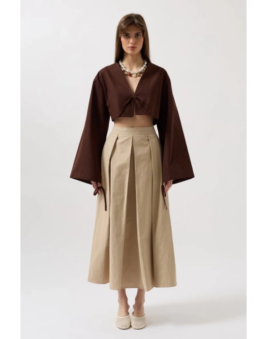 Bağlama Detay Uzun Kol Bluz