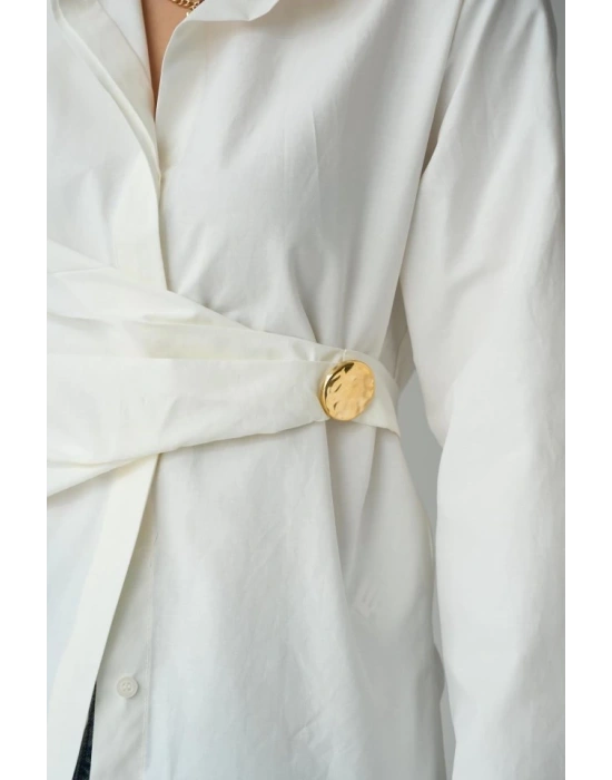 Bağlamalı Gömlek  Ekru