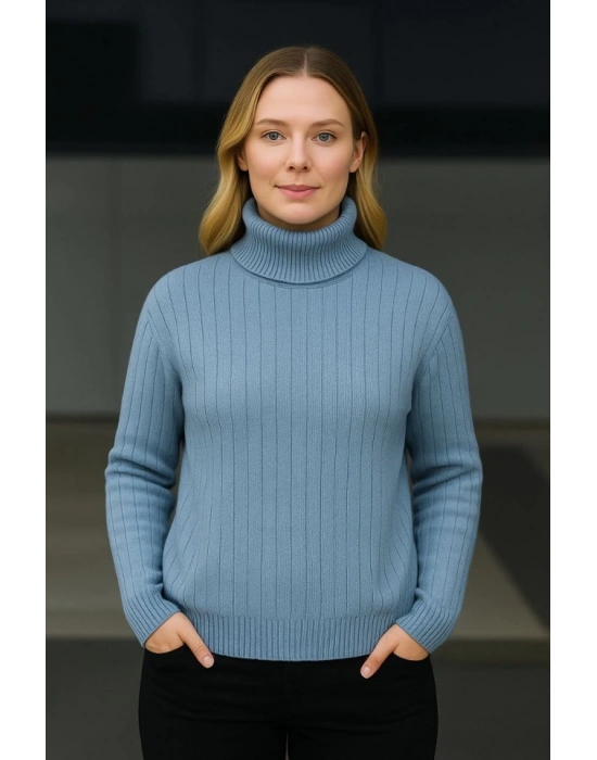 Balıkcı Yaka Bağazlı Triko Kazak Pamuklu Kalın Fitilli Dokuma  Bebek avisi