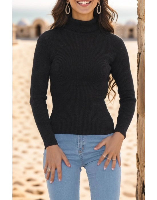 Balıkçı Yaka Body Siyah