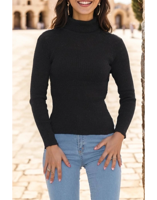 Balıkçı Yaka Body Siyah