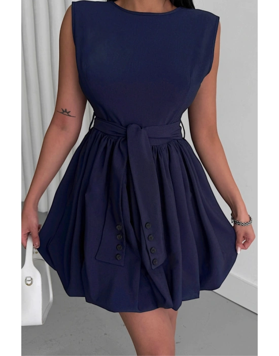 BAON ETEKİ TASARIM KISA EBİSE  acivert