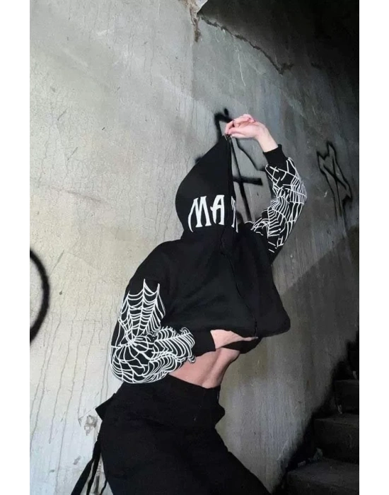 Bape pider Baskılı Oversize Hırka  iyah