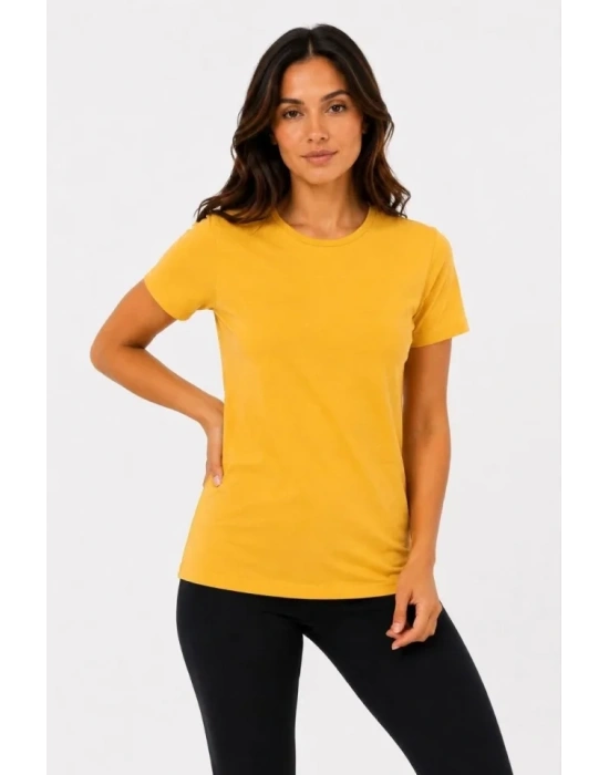 Basic Tişört Bisiklet Yaka Kısa Kol Günlük Yazlık lim Fit Thirt  arı