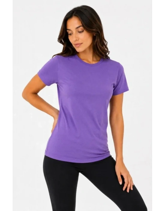 Basic Tişört Bisiklet Yaka Kısa Kol Günlük Yazlık lim Fit Thirt  or