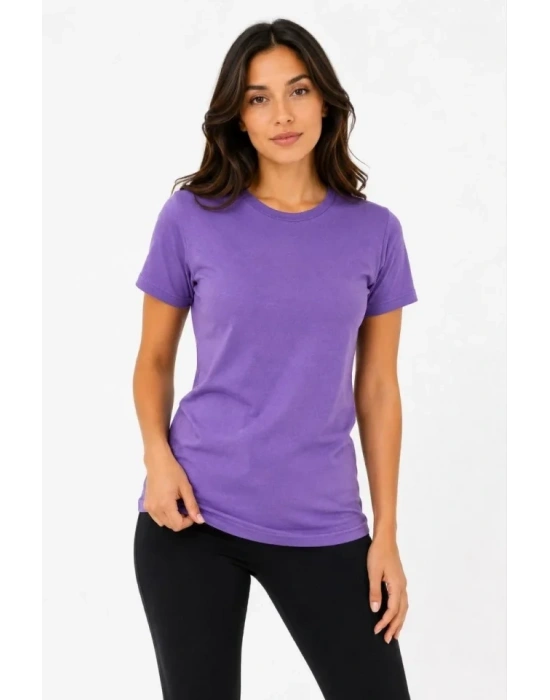 Basic Tişört Bisiklet Yaka Kısa Kol Günlük Yazlık lim Fit Thirt  or