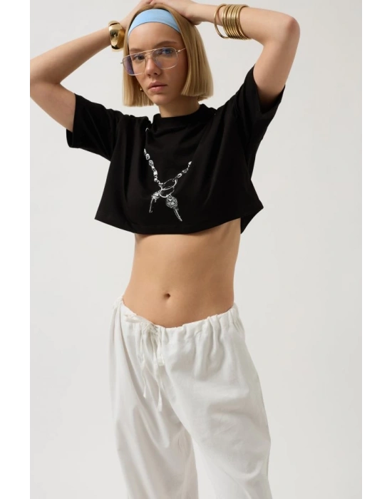 Baskılı Crop Thirt