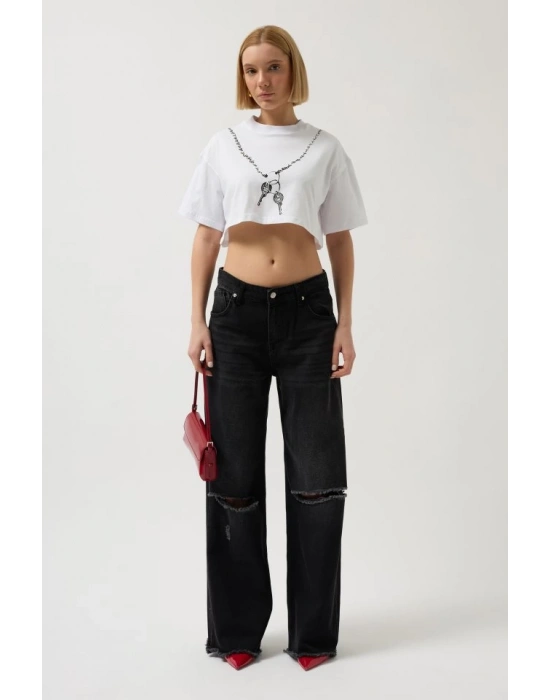 Baskılı Crop Thirt