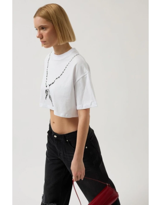 Baskılı Crop Thirt