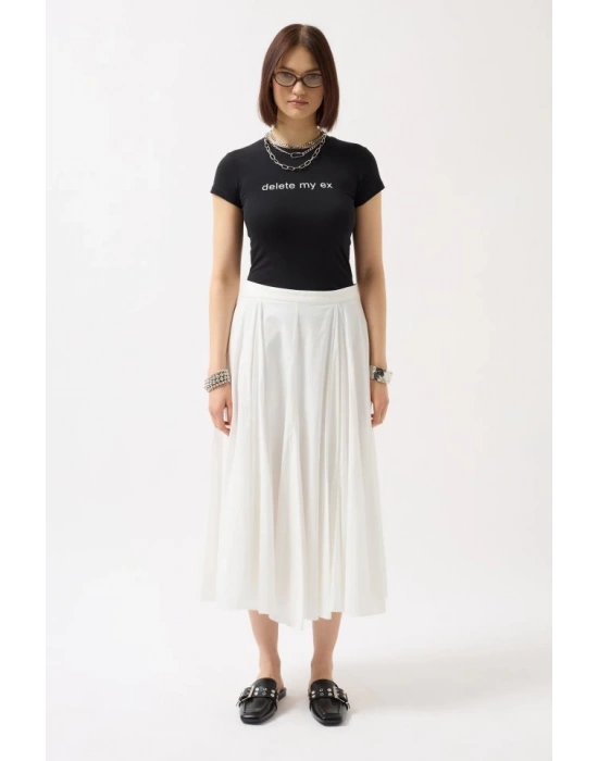 Baskılı Likralı Crop TShirt