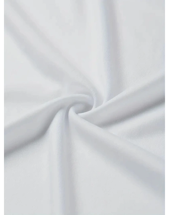 Baskılı Oversize Bisiklet Yaka Tshirt  Beyaz