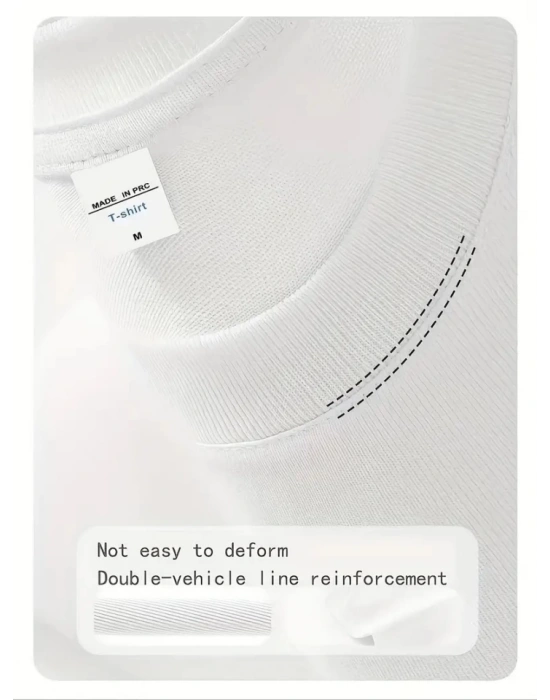 Baskılı Oversize Bisiklet Yaka Tshirt  Beyaz